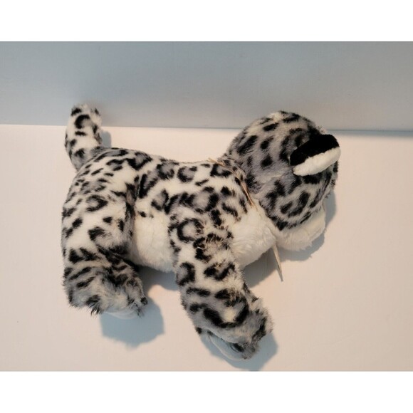 Aurora Babies Gray Black White Snow Leopard 10" Plush Blue Eyes Collar 2017 - Picture 7 of 10